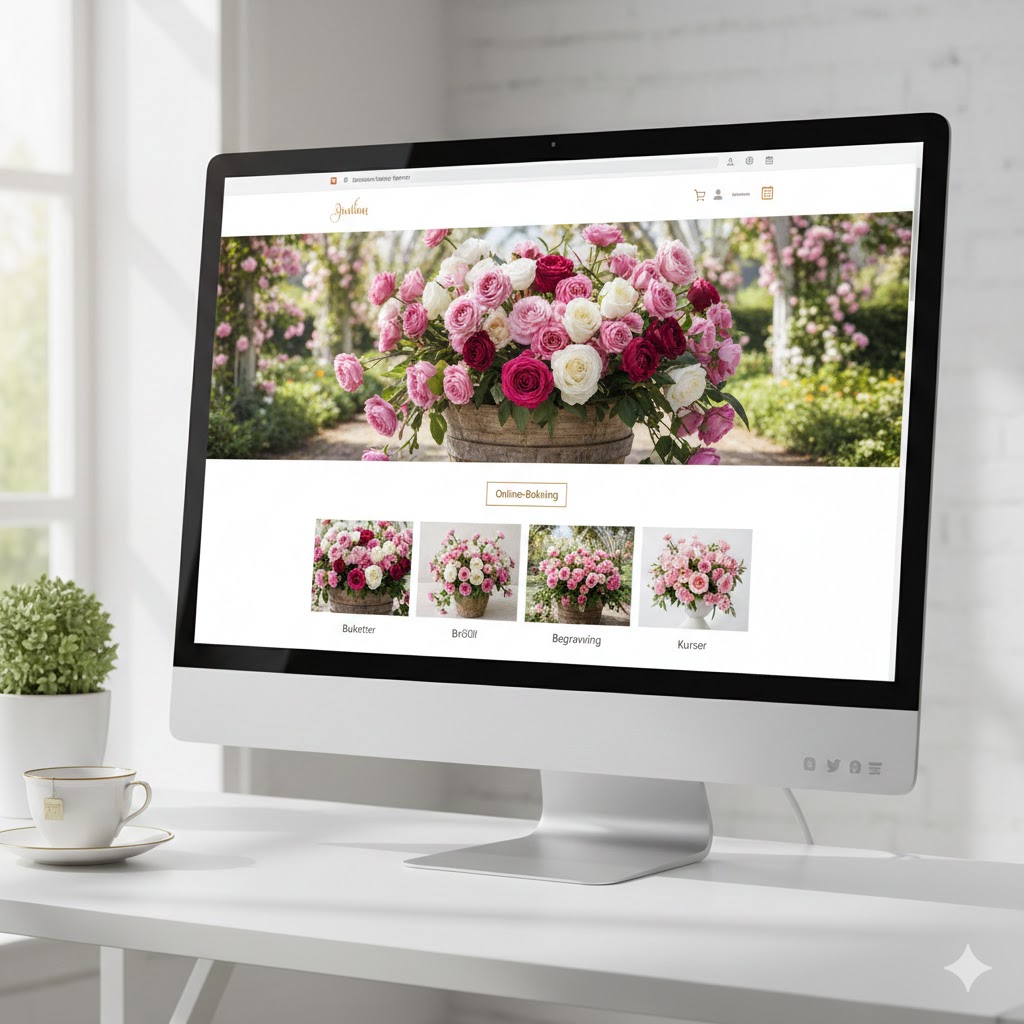 Blomsterbutiken Rosenträdgård webbplats